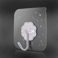 挂钩贴免打孔无痕胶粘厨房卫生间宿舍墙面壁上钩子拉丝粘钩|强力胶-[透明]//淄 LG10只装