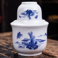 陶瓷温酒壶烫酒壶半斤酒壶家用二两黄酒白酒杯中式温酒器陶瓷酒具|半斤温酒器世外桃源