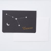 日系烫金十二星座贺卡卡片生日情侣信封信纸套装情书七夕节小礼物|巨蟹座 12张(可搭配其他款式)