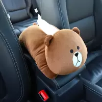车载纸巾盒创意个性卡通多功能扶手箱挂式遮阳板车内汽车抽纸盒子|棕熊