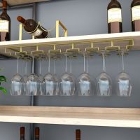 红酒杯架倒挂家用红酒架酒柜摆件高脚杯架欧式创意葡萄酒杯架悬挂|金色7槽长70CM*宽22.5CM