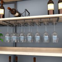 红酒杯架倒挂家用红酒架酒柜摆件高脚杯架欧式创意葡萄酒杯架悬挂|黑色7槽长70CM*宽22.5CM