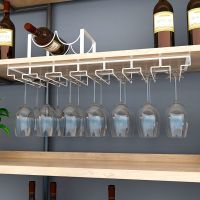 红酒杯架倒挂家用红酒架酒柜摆件高脚杯架欧式创意葡萄酒杯架悬挂|白色7槽长70CM*宽22.5CM