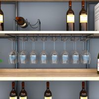 红酒杯架倒挂家用红酒架酒柜摆件高脚杯架欧式创意葡萄酒杯架悬挂|黑色8槽长80CM*宽22.5CM