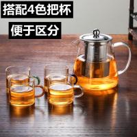 加厚耐热玻璃茶壶小号耐高温泡茶壶不锈钢过滤花茶壶家用茶具套装