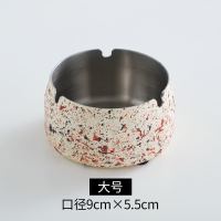 新款不锈钢烟灰缸创意大理石纹时尚烟灰缸 防风防摔 不锈钢烟灰缸|磨砂(粉) 烟灰缸中号(身)