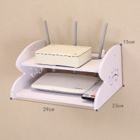 机顶盒架免打孔置物架客厅电视墙上隔板卧室壁挂路由器收纳盒隔板|G款机顶盒架 无痕钉+粘钩[适用于瓷砖跟光滑墙面]