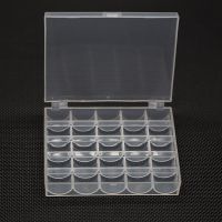 家用缝纫机配件梭芯盒子绕线含25个梭心带402线|25格梭芯空盒