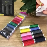 家用针线盒套装迷你缝纫机大号套装针线包缝补包|10色线+免穿侧挂手工针12枚+顶圈