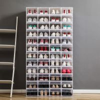 买6送6共12装透明鞋盒男女鞋子收纳盒抽屉式鞋盒整理箱鞋盒子