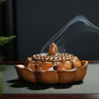 陶瓷家用客厅卧室仿古室内檀沉香艾草堂供茶道熏|禅意莲花
