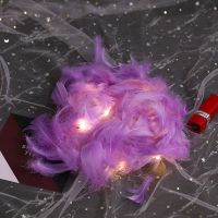 diy手工羽毛饰品装饰材料彩色绒毛礼盒填充物柔软100马卡龙羽毛|紫色羽毛1包 羽毛1包