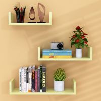 墙上置物架客厅墙壁挂墙面隔板搁卧室多层书架免打孔简约现代装饰|白枫色三件套【打孔】