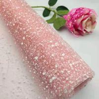 雪点纱网纱手工花束包装玫瑰包装材料花束包装纸鲜花包装材料网纱|桃粉色 15厘米宽X2米长