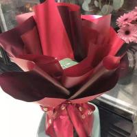 免包装花束壳 鲜花包装纸包花花束包装材零食花束全套包装|花桶款酒红色