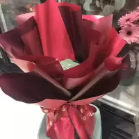免包装花束壳 鲜花包装纸包花花束包装材零食花束全套包装|花桶款酒红色