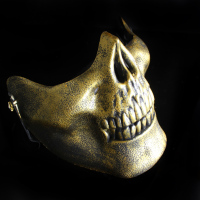 万圣节成人面具v字仇杀队电锯惊魂聚会游戏般若小丑骷髅头街舞男|下巴金色