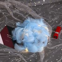 diy手工羽毛饰品装饰材料彩色绒毛礼盒填充物柔软100马卡龙羽毛|浅蓝羽毛1包 羽毛1包