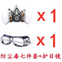 6200防毒面具喷漆防尘口罩煤矿农药粉尘电焊化工业活性炭面罩|防尘毒七件套+2片滤棉+眼镜