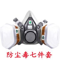 6200防毒面具喷漆防尘口罩煤矿农药粉尘电焊化工业活性炭面罩|防尘毒七件套+2片滤棉