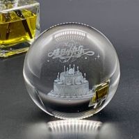 发光3d四叶草蒲公英银河水晶球送朋友同学毕业闺蜜创意生日礼物|生日蛋糕 80MM七彩木底座