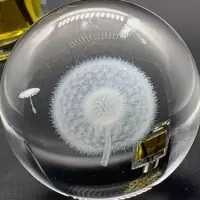 发光3d四叶草蒲公英银河水晶球送朋友同学毕业闺蜜创意生日礼物|蒲公英A款 60MM无底座