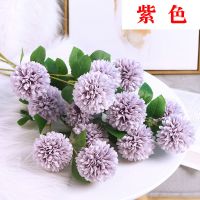 假花塑料花仿真花束玫瑰花束婚庆家居客厅装饰品摆件盆栽摆设绢花|蒲公英紫色5支