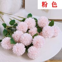 假花塑料花仿真花束玫瑰花束婚庆家居客厅装饰品摆件盆栽摆设绢花|蒲公英粉色5支