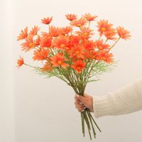 ins风小雏菊洋甘菊插假花仿真花塑料花束装饰客厅拍照小道具|橘色[清新小雏菊] 1支[体验装]