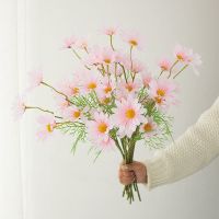 ins风小雏菊洋甘菊插假花仿真花塑料花束装饰客厅拍照小道具|浅粉色[清新小雏菊] 10支[50朵花头]省去
