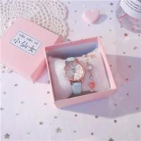 ins火礼物生日毕业同款少女心东西女生闺蜜 幼儿童小孩学生|天蓝 手表+礼盒(没有手链)