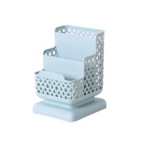 遥控器桌面笔筒收纳盒书房书桌化妆品口红眉笔分格收纳筒学生宿舍|升级款[绿色]