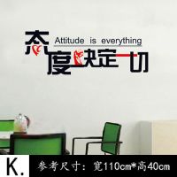 励志墙贴画班级宿舍布置场景墙壁贴纸办公室书房卧室装饰书法字画|态度决定一切
