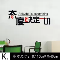 励志墙贴画班级宿舍布置场景墙壁贴纸办公室书房卧室装饰书法字画|态度决定一切