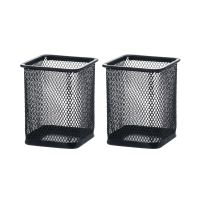 多功能笔筒桌面摆件文具收纳盒办公室摆件笔桶办公用品文具少女心|黑色2个方笔筒