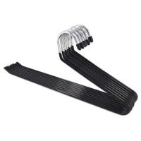 浸塑防滑实心金属家用裤架裤夹子无痕鹅型挂裤裤衣架收纳裤挂|反钩黑色35CM*15CM 5只装