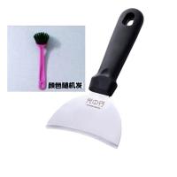 厨房灶台铲锅铲刀弧形锅底清洁焦油厚油铲刀 灶台油污清洗刷子|锅铲(方孔)+锅刷