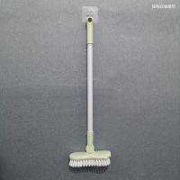 长柄地板刷家用浴室厨房瓷砖卫生间刷地的洗厕所刷子硬毛清洁|北欧绿 猫爪不绣钢杆升级款+无尘刮水扫把1把
