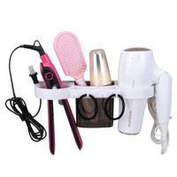 卫生间吹风机架收纳架免打孔壁挂风筒架子电吹风架浴室置物架挂架|双口吹风机架+收纳盒