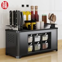 多功能不锈钢调味盒套装置物收纳盒调料瓶罐调味品厨房刀筷收纳架