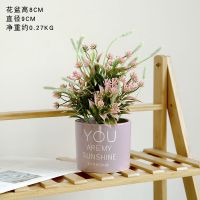 仿真绿植假花盆栽装饰小摆件创意室内客厅办公桌面花卉植物盆景|粉色花盆+粉色长春茉莉