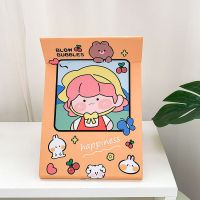 少女心折叠台式随身便携式镜子高清台式桌面女学生韩版宿舍化妆镜|#樱桃女孩大号[送小圆镜]/