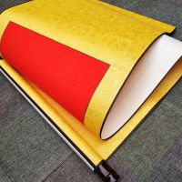 空白卷轴黄金点画心烫金宣纸挂轴立轴横幅中堂|万年红洒金画心+佛黄绫布 四尺中堂竖挂画心110*50每2幅