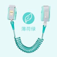 防走失带牵引绳防丢儿童安全绳感应手环链宝宝防丢失小孩溜娃|[钥匙锁]钢丝薄荷绿+加宽防剪断 2.5米[适合3岁以上宝宝]