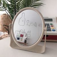 ins韩风家居软装桌面书房学生卧室放大可涂鸦米色化妆镜双面镜子|圆形镜子*2 +一支白板笔