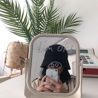 ins韩风家居软装桌面书房学生卧室放大可涂鸦米色化妆镜双面镜子|方形镜子*2 +一支白板笔