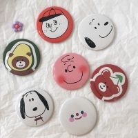 ins韩风家居软装桌面书房学生卧室放大可涂鸦米色化妆镜双面镜子|史努比镜子【款式随机哦】 +一支白板笔