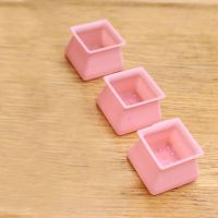 加厚硅胶椅子保护套凳子通用脚垫防滑耐磨家具桌脚套茶几腿垫|方形粉[长宽3-4.5厘米内使用] 12个装