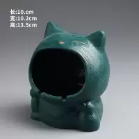 可爱卡通猫创意烟灰缸陶瓷家用客厅个性时尚潮防飞灰大号烟灰缸|站猫(烟灰缸)蓝色