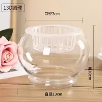 水培植物玻璃瓶 绿萝花瓶花盆玻璃圆球水养鱼缸器皿容器送栏|13D圆球 1个玻璃瓶+送定植蓝